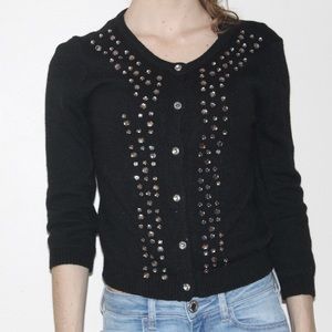 Jeweled Forever 21 Button-Up Sweater